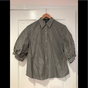 Ralph Lauren Checkered Shirt w/ Balloon Sleeves